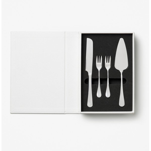 Бели/сребристи десертни вилици в комплект от неръждаема стомана The Essentials Cake Tools – Printworks