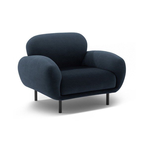 Тъмносиньо кресло от букле Poppy – Micadoni 