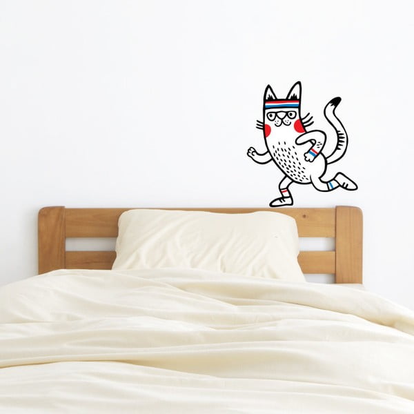 Nástěnná samolepka Skating Cat, 33x48 cm