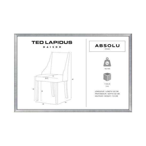 Antracitově šedá židle s černými nohami z bukového dřeva Ted Lapidus Maison Absolu-image-4