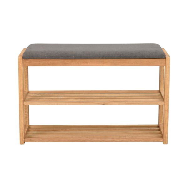 Стойка за обувки от масивен дъб за сядане естествена Confetti – Rowico-image-2