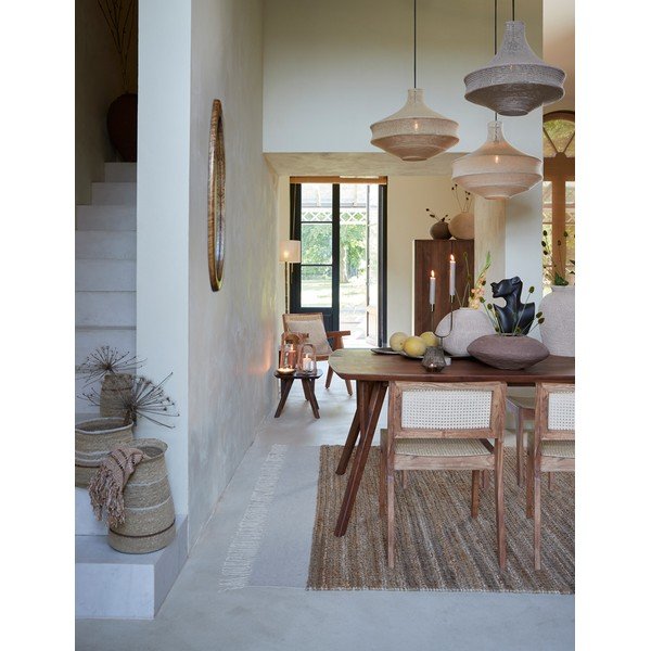 Кафява трапезна маса с акациев плот 100x200 cm Quenza – Light & Living-image-1