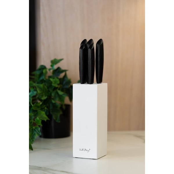 Комплект от 5 ножа в бял държач Caro - Vialli Design-image-1