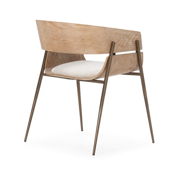 Тапицирани трапезни столове в комплект с подлакътници 2 бр. в естествен цвят Naia – MOME-image-4