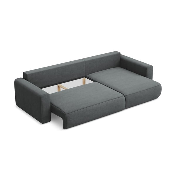Тъмносив разтегателен ъглов диван с място за съхранение (десен ъгъл) Kapua – Makamii-image-3