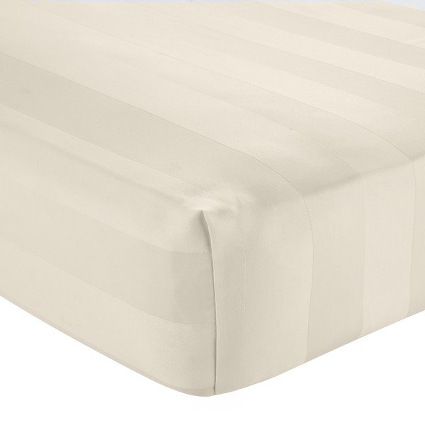 Кремав еластичен сатенен чаршаф 90x190 cm So Soft Satin Stripe – Catherine Lansfield