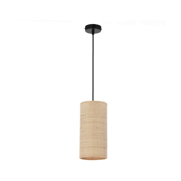 Бежова висяща лампа с абажур от ратан ø 12 cm Fleri - Candellux Lighting