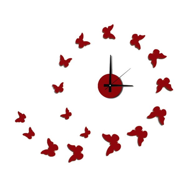 Стенен часовник Пеперуди Червено, ⌀ 60 cm - Mauro Ferretti