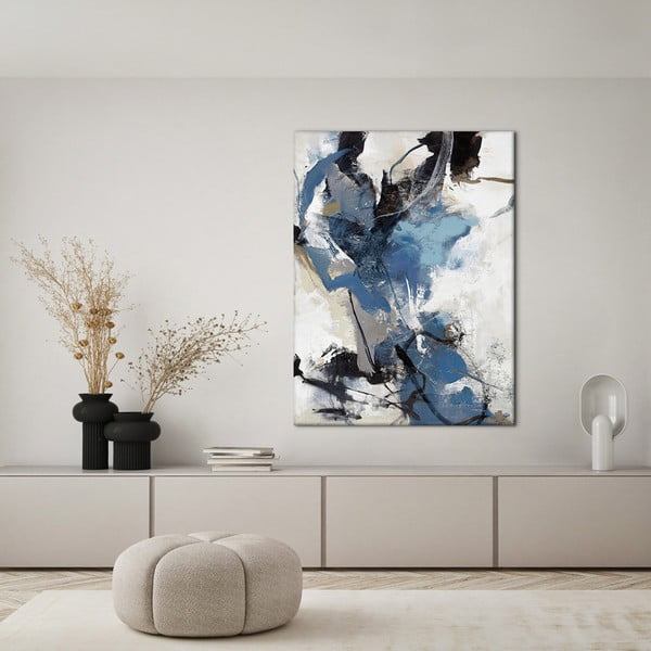 Картина с ръчно рисувани елементи 90x120 cm Blue Vibes – Malerifabrikken-image-1