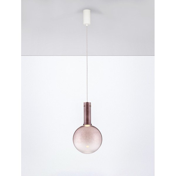 Кафяво стъклено LED затъмняващо се висящо осветително тяло ø 25 cm Nostos – Nova Luce-image-3