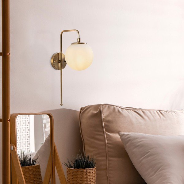 Бяла/в месингов цвят стенна лампа Viran – Opviq lights-image-1