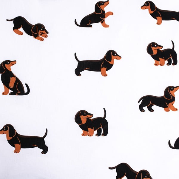 Черно-бяло единично  памучно детско спално бельо 140x200 cm Dachshund – Jerry Fabrics-image-4