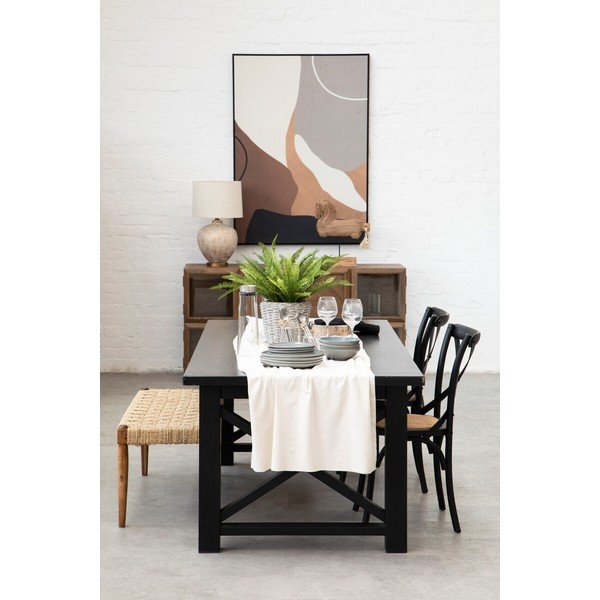Черен трапезен стол от масивен дъб Lyon – Premier Housewares-image-3