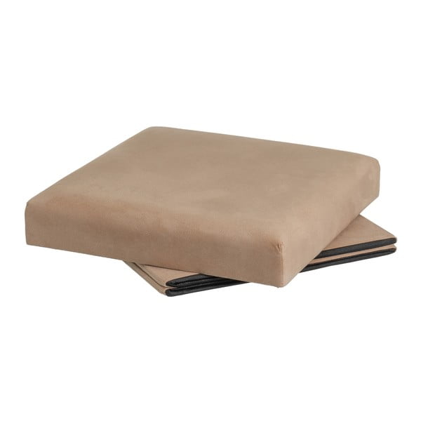 Светлокафява кадифена табуретка Estela – Casa Selección-image-2