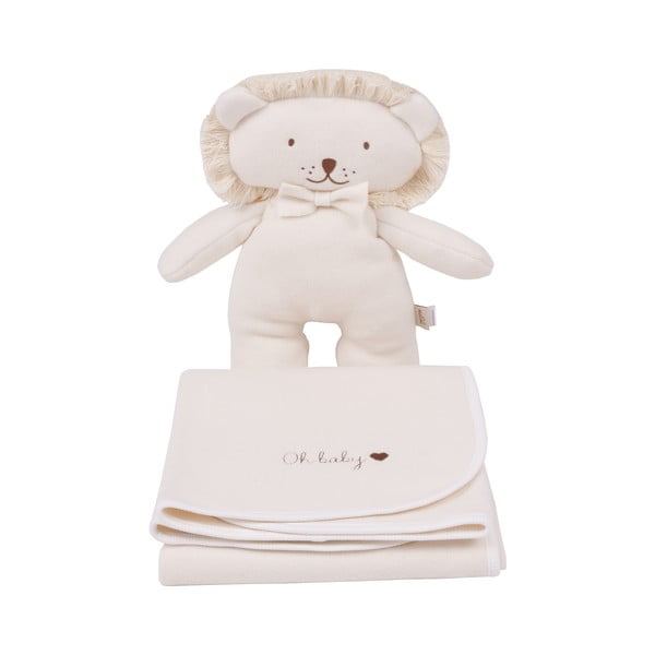 Кремаво бебешко одеяло от органичен памук 75x90 cm Organic - Malomi Kids-image-2