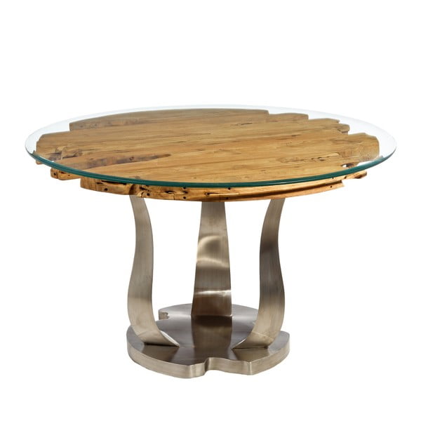 Jídelní stůl z recyklovaného dřeva Denzzo Round