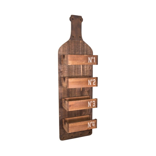 Стенна дървена етажерка за бутилки - Antic Line