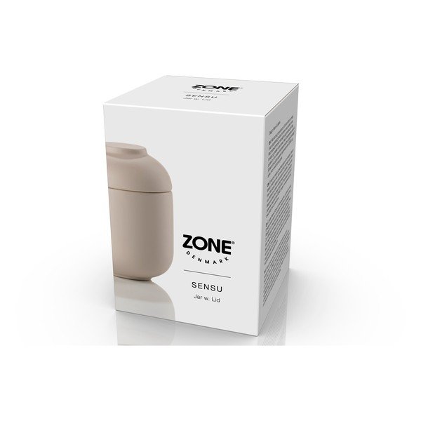 Бежов керамичен органайзер за баня за памучни тампони Sensu – Zone-image-4