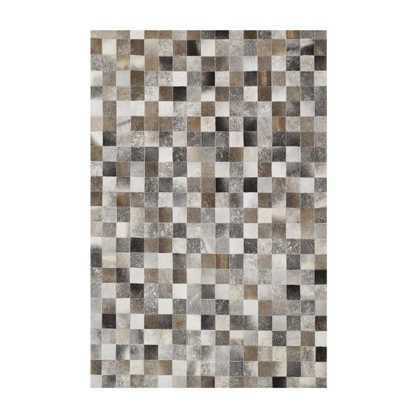Koberec z pravé kůže Sao Paulo Box 140x200 cm, šedý