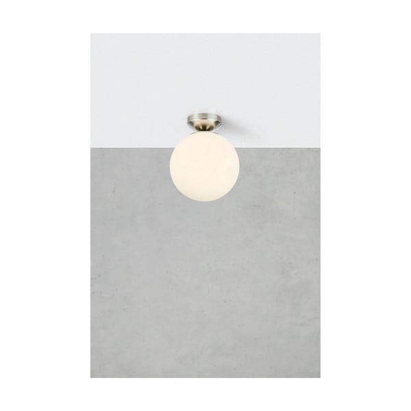 Бяло/сребристо осветително тяло за таван със стъклен абажур Stintino – Markslöjd-image-1