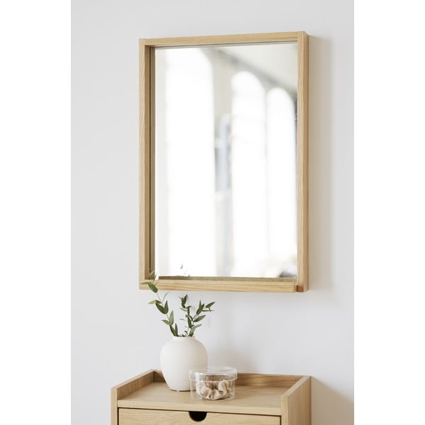 Висящо нощно шкафче с рафтове, изработено от дъбова дървесина в естествен цвят Hillmond - Rowico-image-4