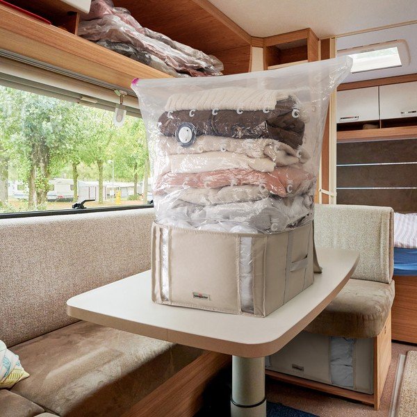 Вакуумна текстилна кутия за съхранение на дрехи 42x40x25 cm Life – Compactor-image-1