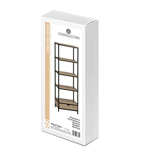 Черна естествена етажерка от дъб 60x180 cm Urban - Casa Selección-image-4