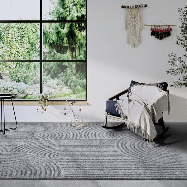Сив килим 80x120 cm Chappe Light Grey – Elle Decoration-image-1