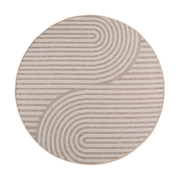 Бежов кръгъл килим за открито и закрито ø 80 cm Desert 1301 – Ayyildiz Carpets