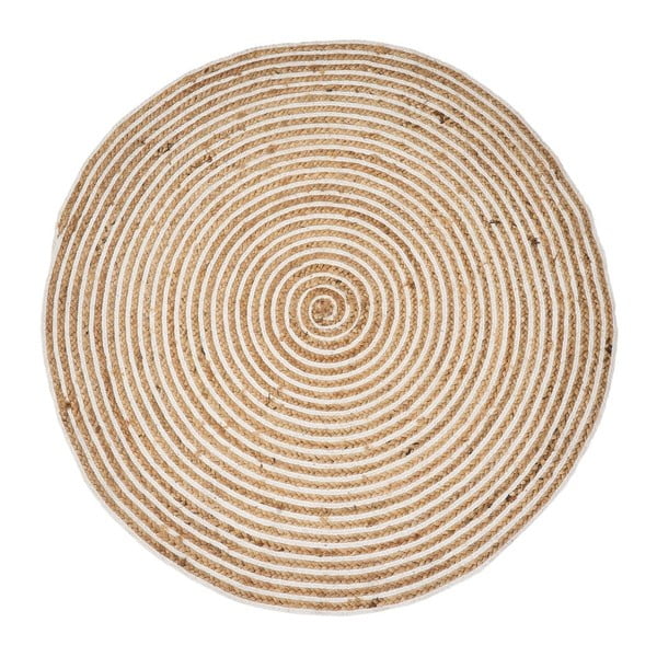 Кръгъл килим от юта в естествен цвят ø 120 cm Natur - Casa Selección