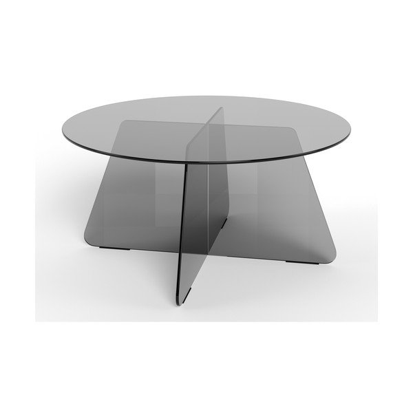 Сива стъклена кръгла масичка за кафе ø 80 cm Samos – Actona