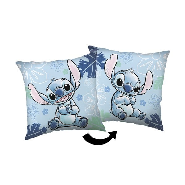 Детска възглавница от флийс 40x40 cm Lilo and Stitch "Blue" – Jerry Fabrics