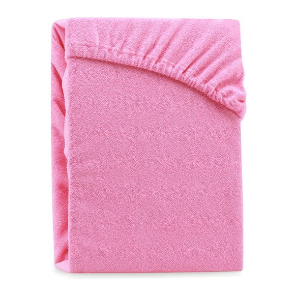 Розов ластичен чаршаф за двойно легло Siesta, 200/220 x 200 cm Ruby - AmeliaHome