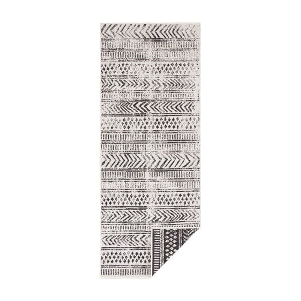 Черно-кремав килим за открито , 80 x 350 cm Biri - NORTHRUGS