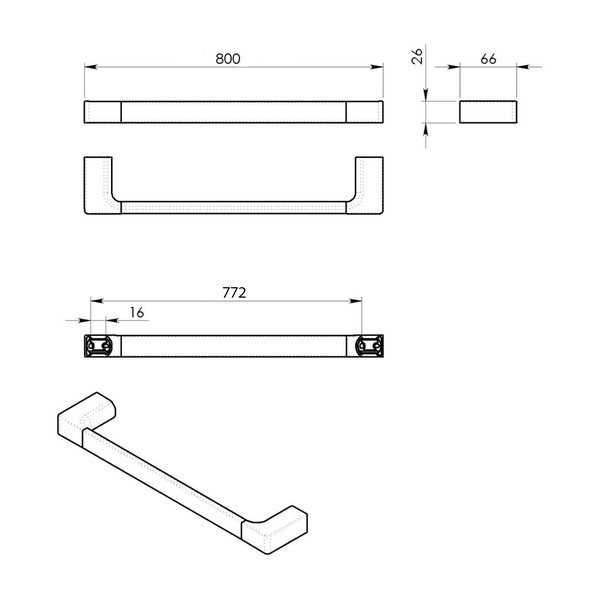 Бяла стенна метална поставка за кърпи Gedy Pirenei – Sapho-image-1
