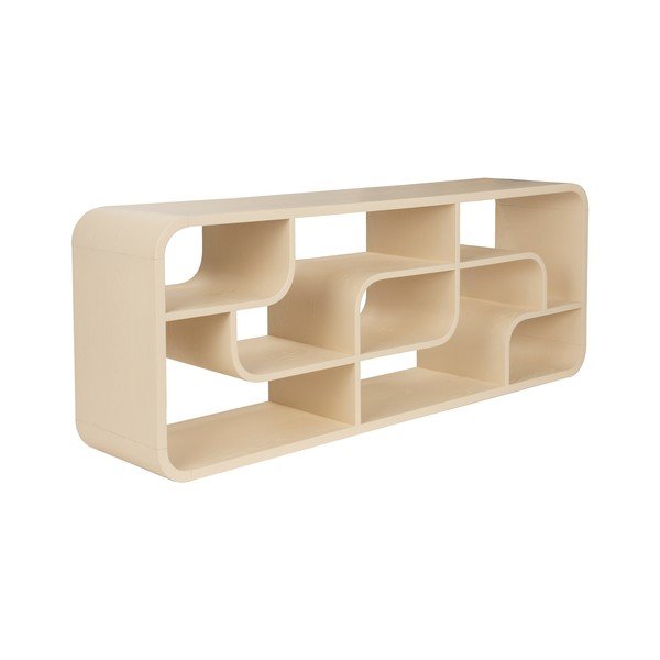 Кремава библиотека от масивен дъб 60x160x35 cm Seven – Zuiver-image-4