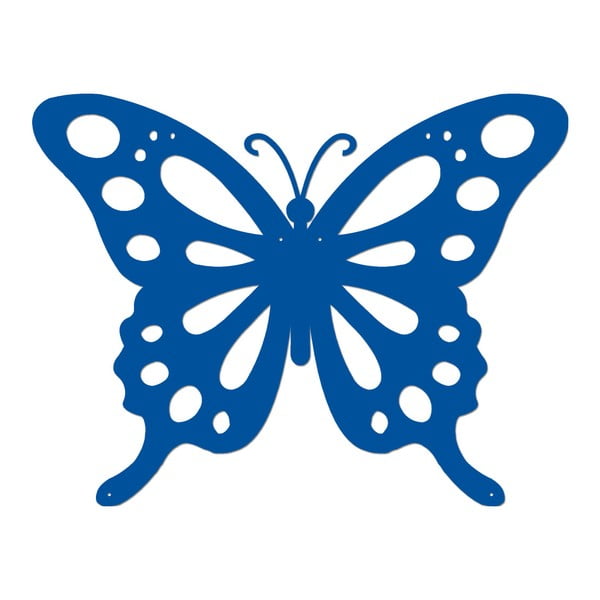 Modrá nástěnná kovová dekorace Wall Decor Butterfly