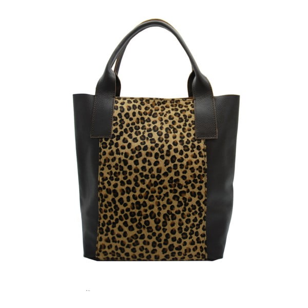 Чанта от естествена кожа с леопардова шарка Cavallino S - Andrea Cardone