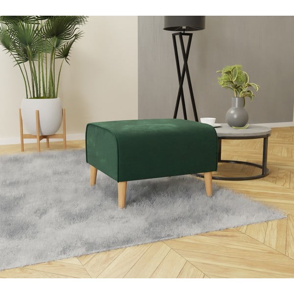Тъмнозелено кадифено столче за крака Carole - Ropez-image-2
