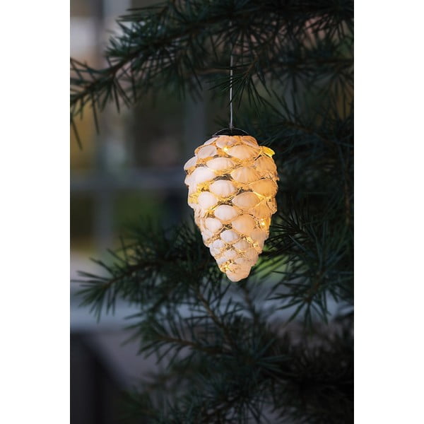 Бяла висяща коледна светлинна украса ø 5 cm Celina – Sirius-image-1