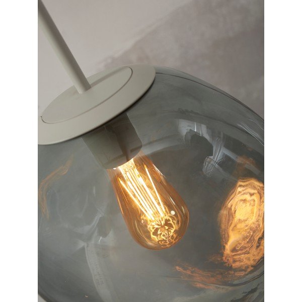 Сиво висящо осветително тяло със стъклен абажур ø 12 cm Helsinki – it's about RoMi-image-4