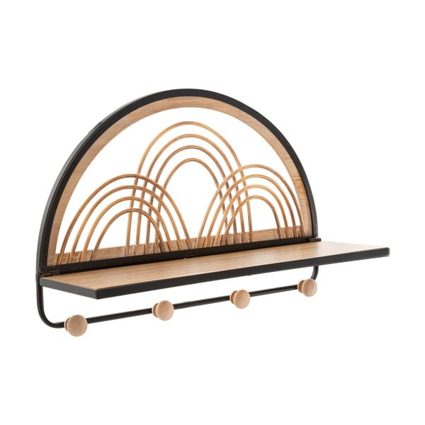 Метална закачалка за стена с рафт в черен/естествен цвят Oporto - Mauro Ferretti-image-2