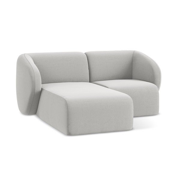 Светлосив кадифен ъглов диван (ляв ъгъл) Lani – Makamii-image-4