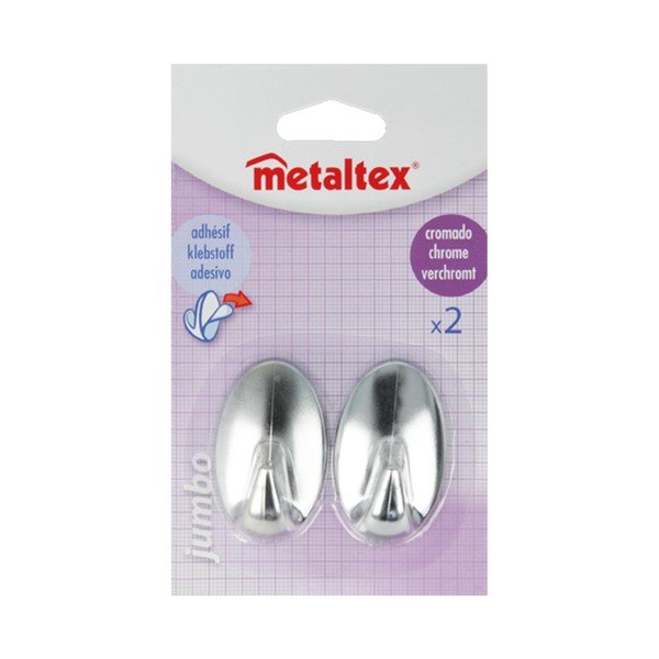 Комплект от 2 пластмасови самозалепващи се кукички Greg - Metaltex-image-2