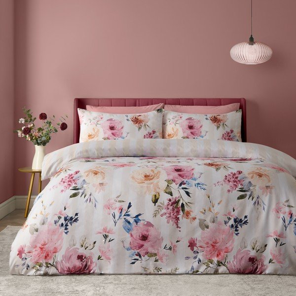 Кремаво единично  спално бельо 135x200 cm Floral Stripe – Catherine Lansfield-image-3