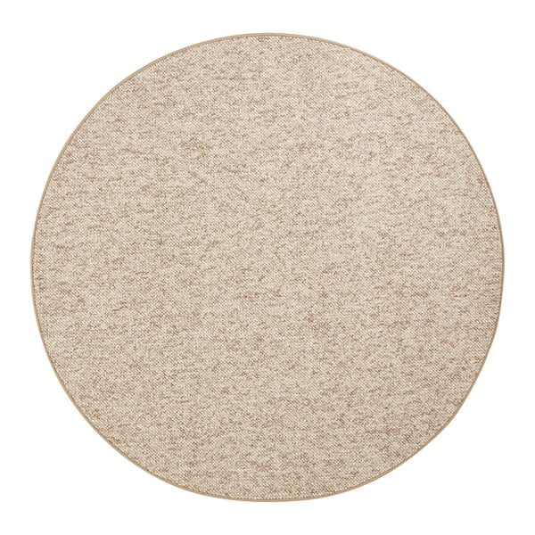 Бежов и кафяв килим Wolly, ⌀ 133 cm - BT Carpet