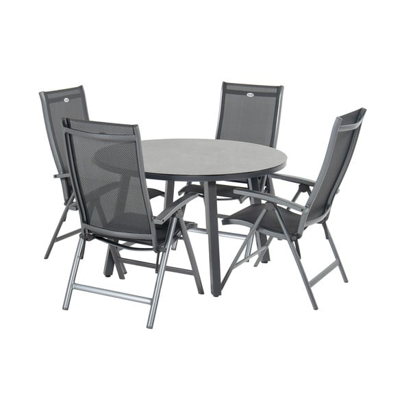 Тъмносив метален градински стол Salvatore - Hartman-image-2