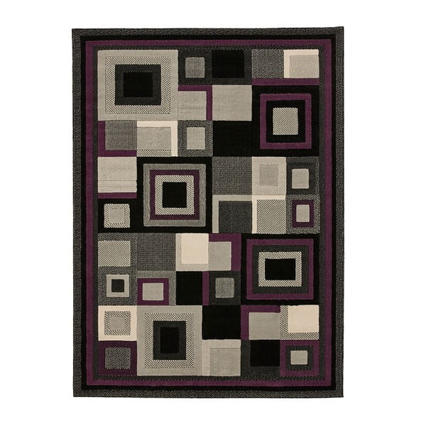 Černofialový koberec Think Rugs Hudson, 60 x 120 cm
