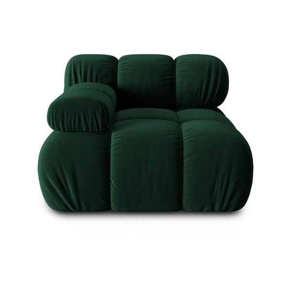 Модул за диван от зелено кадифе (ляв ъгъл) Bellis - Micadoni Home