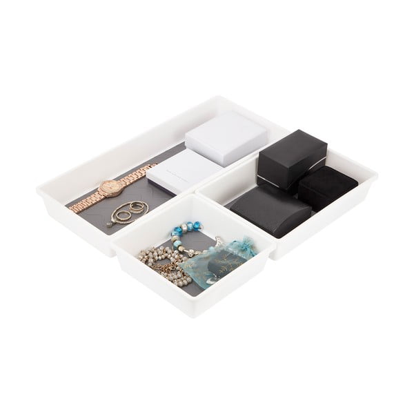 Комплект от 3 сиви и бели отделения с противоплъзгащо покритие - Addis-image-1